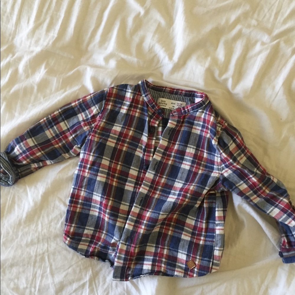 Zara baby boy plaid button down